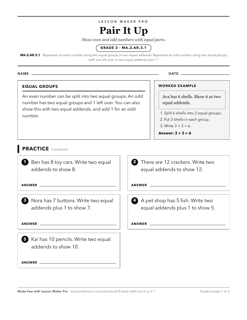 Preview of the MA.2.AR.3.1 printable worksheet