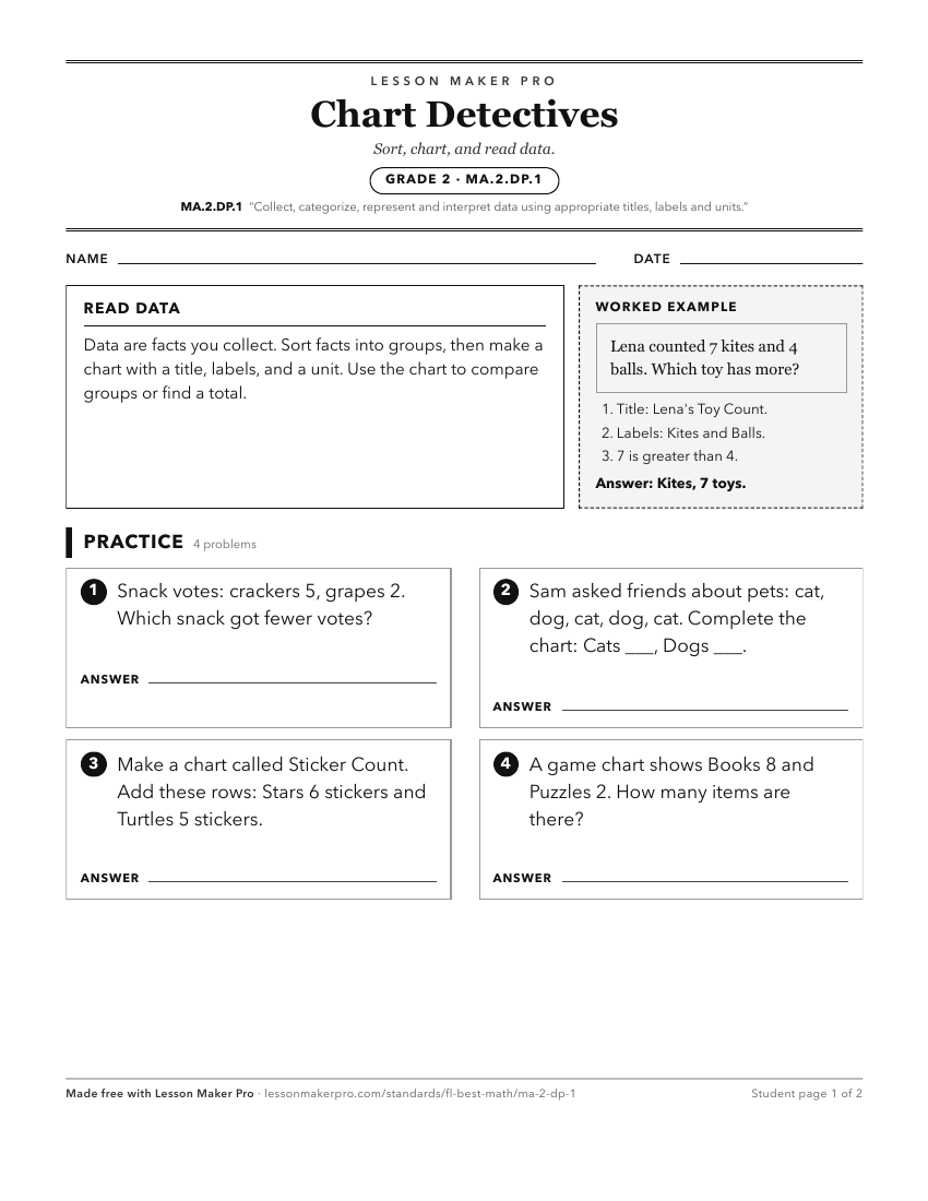 Preview of the MA.2.DP.1 printable worksheet