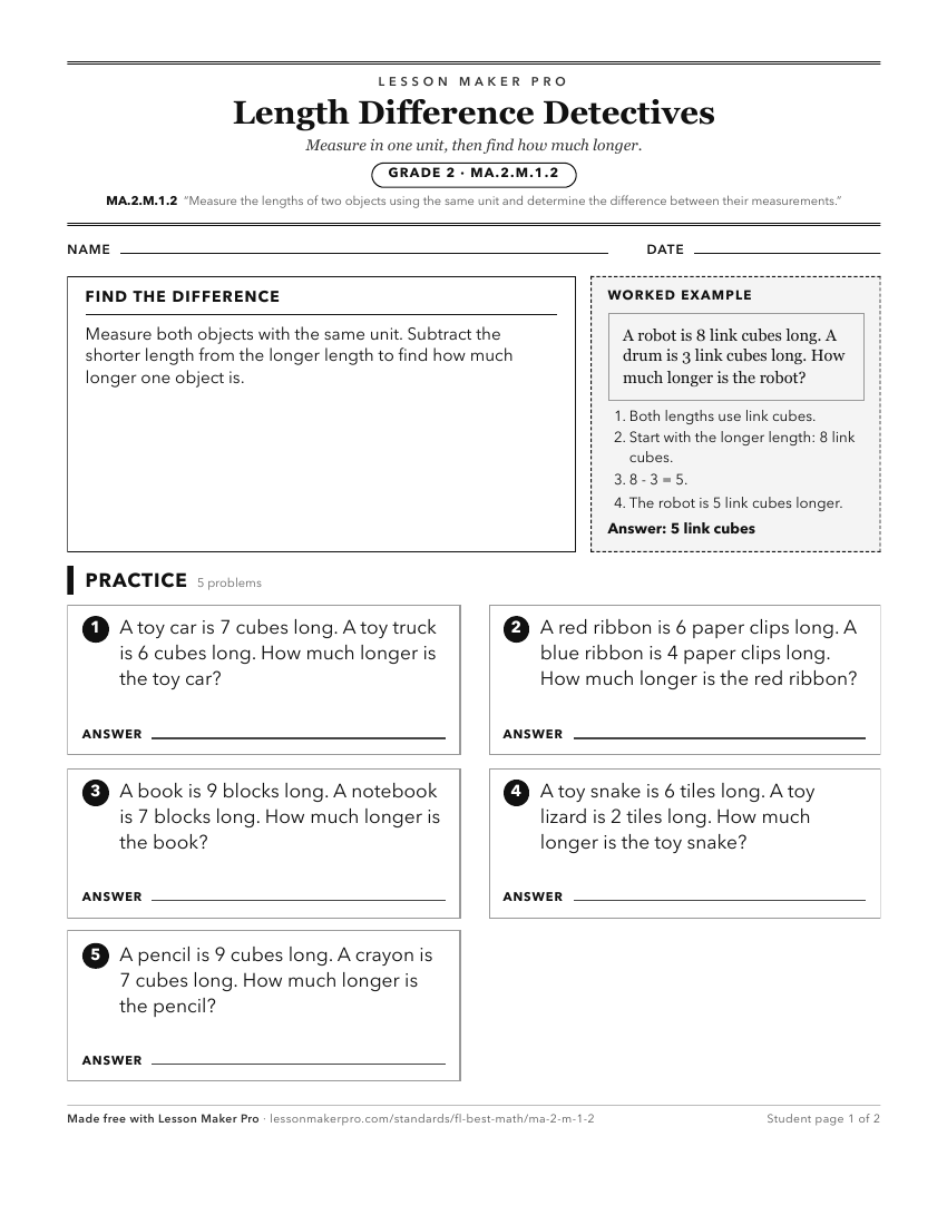 Preview of the MA.2.M.1.2 printable worksheet