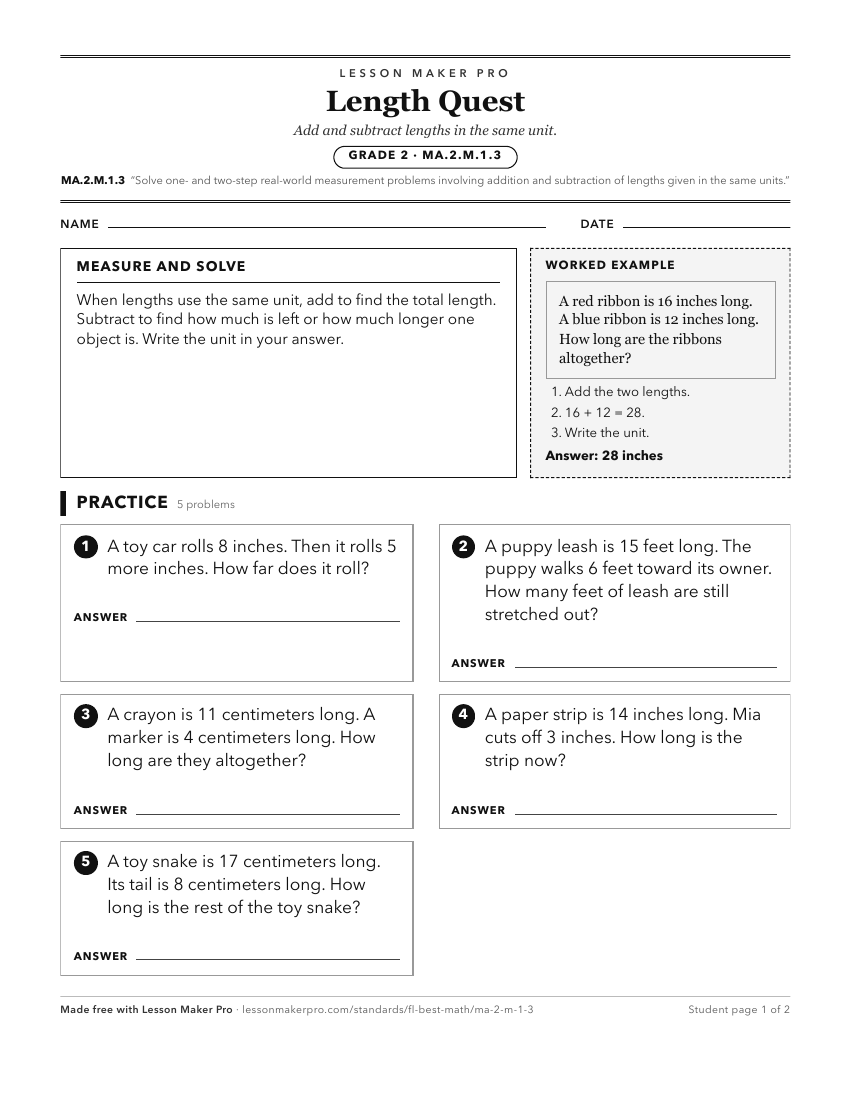 Preview of the MA.2.M.1.3 printable worksheet