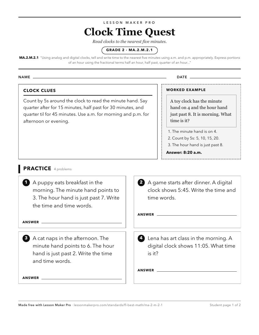 Preview of the MA.2.M.2.1 printable worksheet