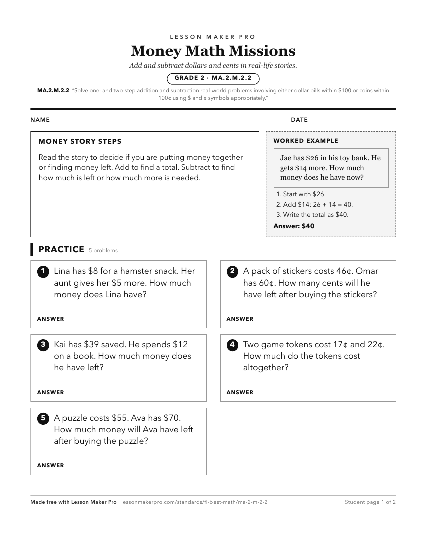 Preview of the MA.2.M.2.2 printable worksheet