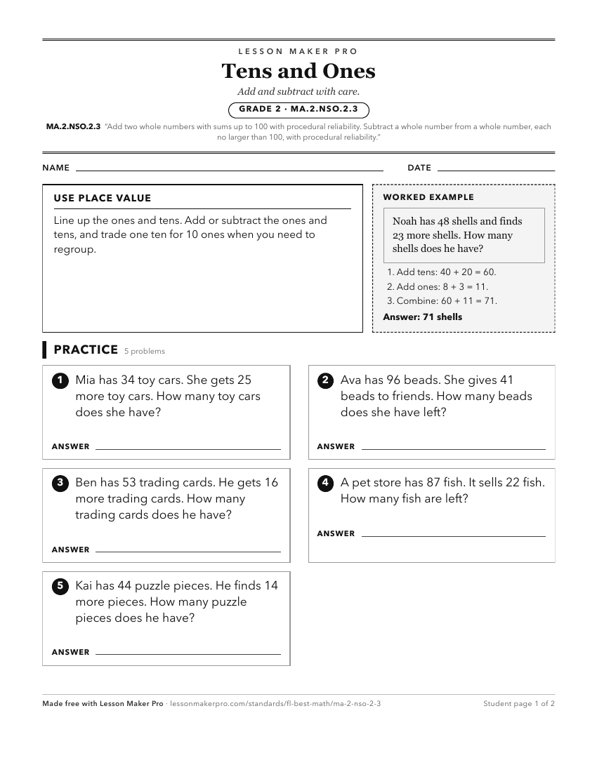 Preview of the MA.2.NSO.2.3 printable worksheet