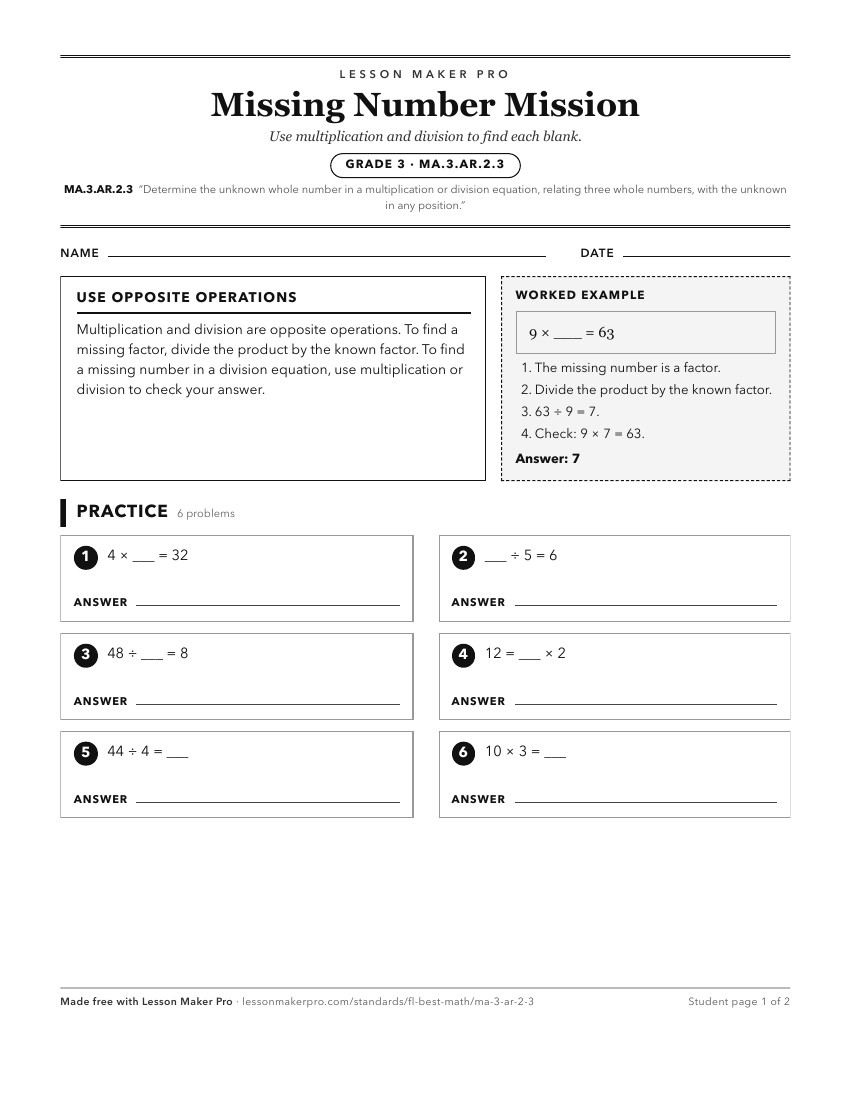 Preview of the MA.3.AR.2.3 printable worksheet