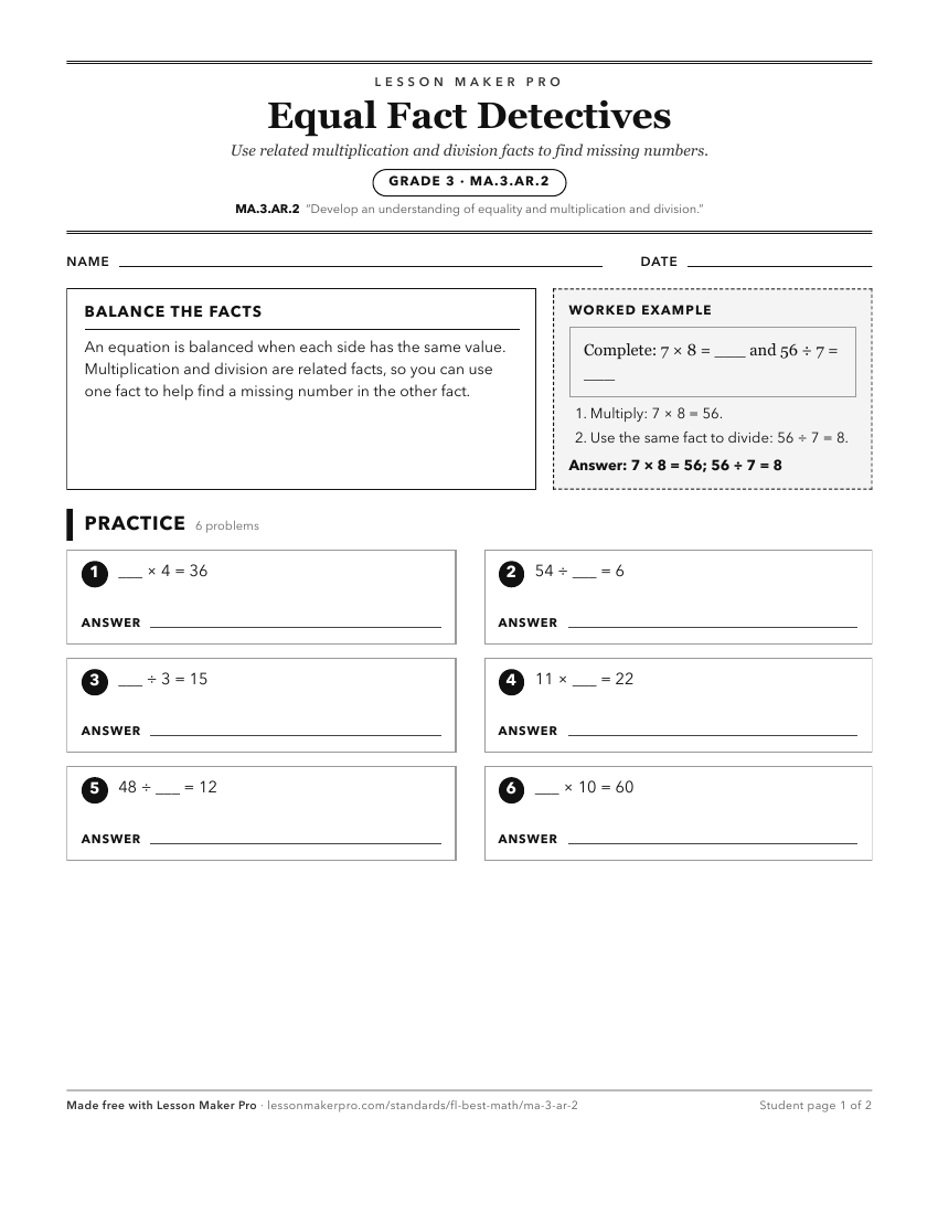Preview of the MA.3.AR.2 printable worksheet