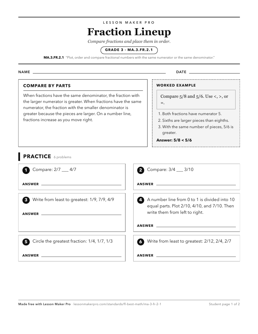 Preview of the MA.3.FR.2.1 printable worksheet