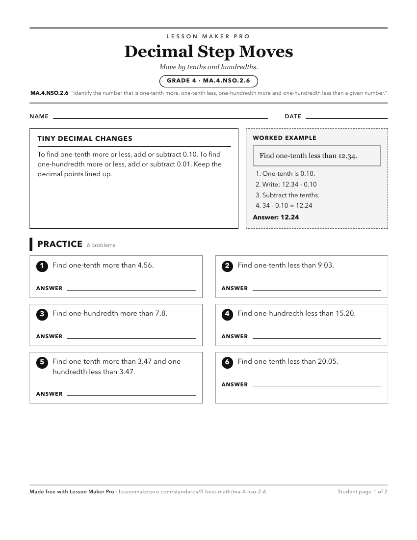 Preview of the MA.4.NSO.2.6 printable worksheet