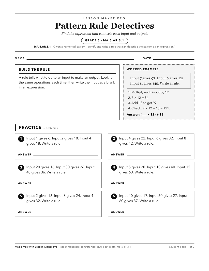 Preview of the MA.5.AR.3.1 printable worksheet
