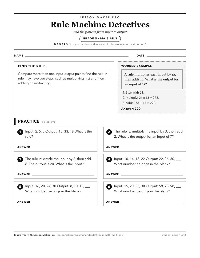Preview of the MA.5.AR.3 printable worksheet