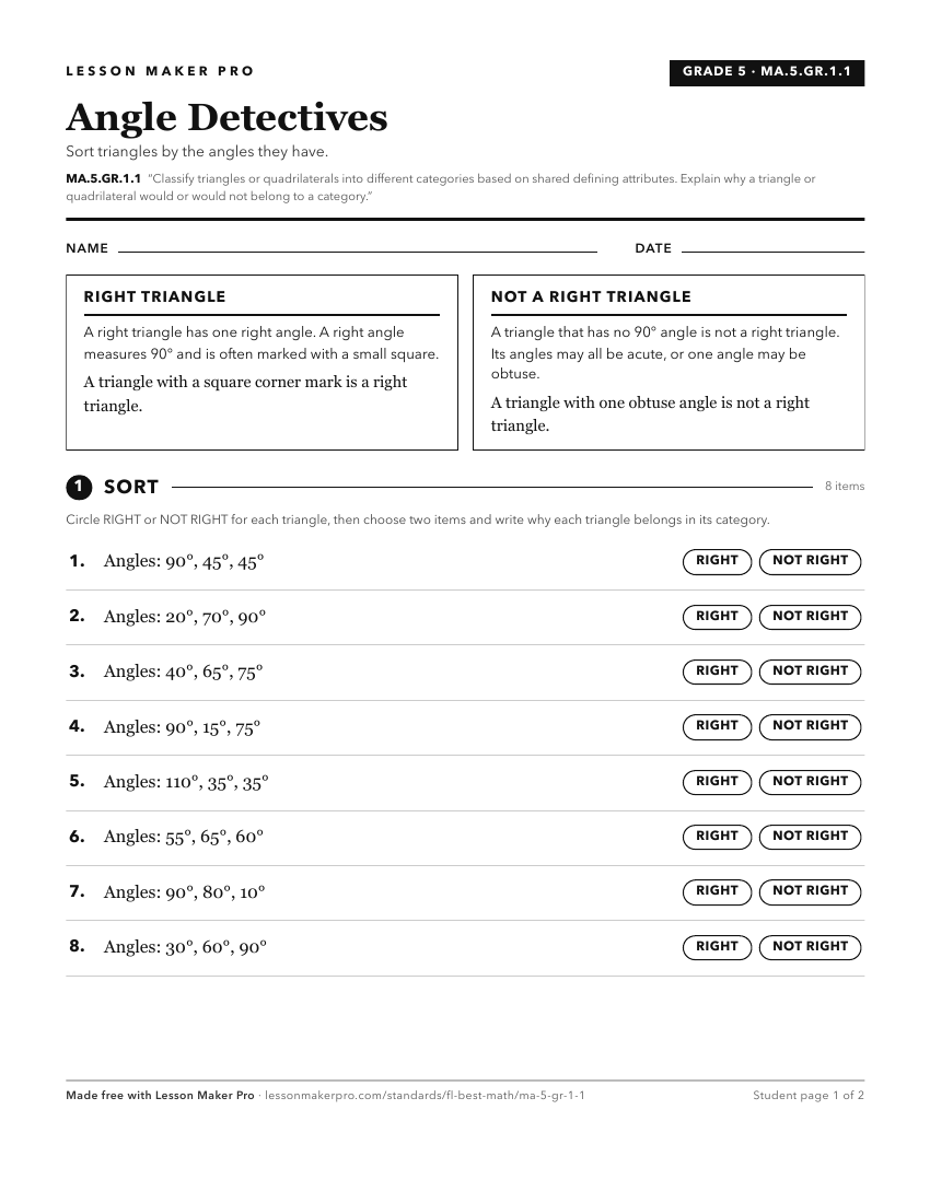 Preview of the MA.5.GR.1.1 printable worksheet