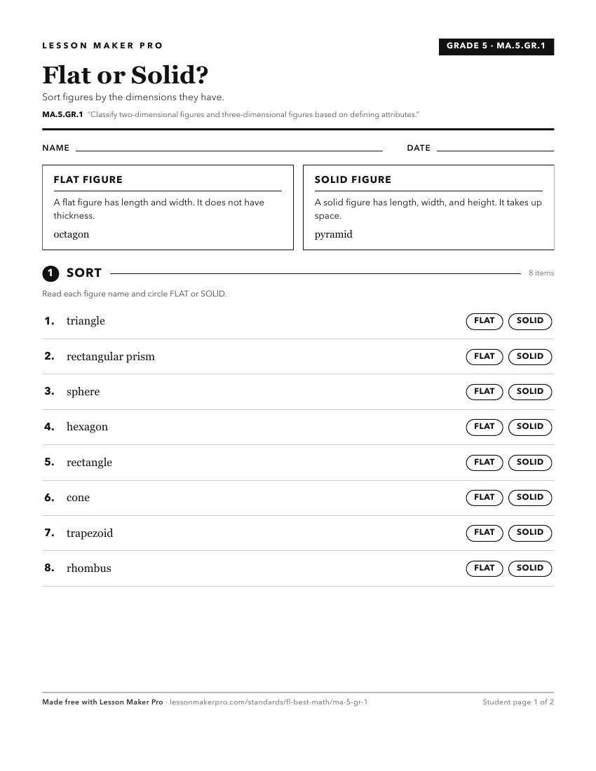 Preview of the MA.5.GR.1 printable worksheet