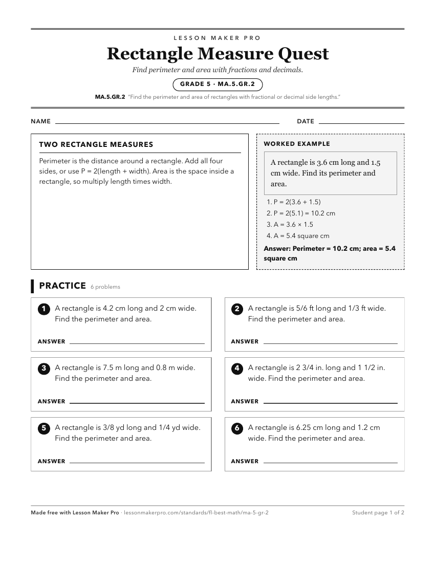 Preview of the MA.5.GR.2 printable worksheet