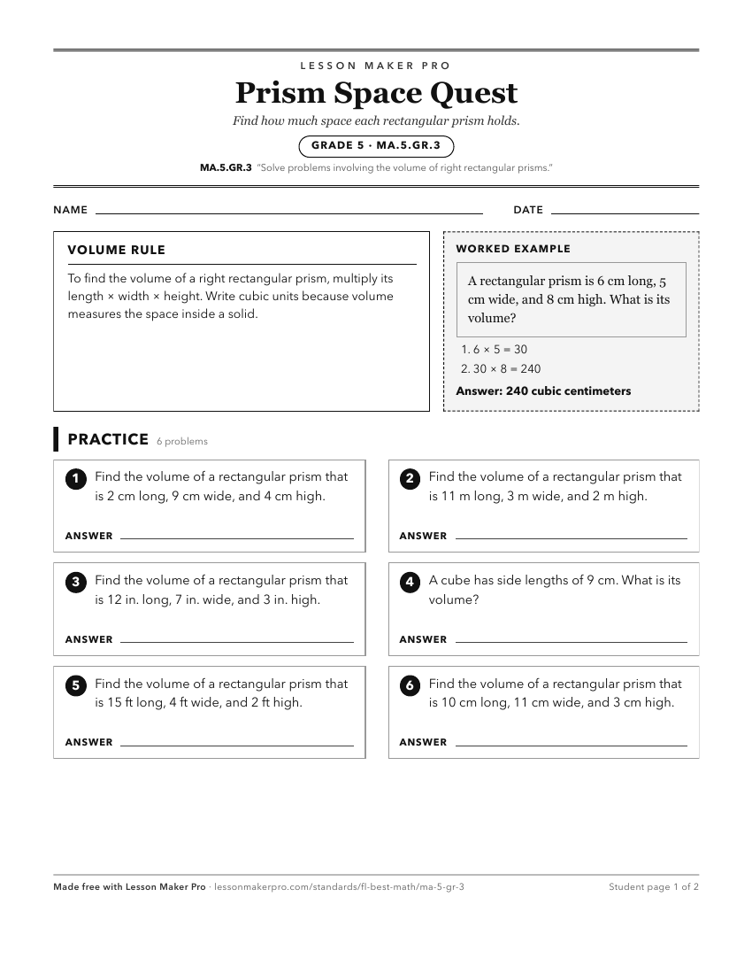 Preview of the MA.5.GR.3 printable worksheet
