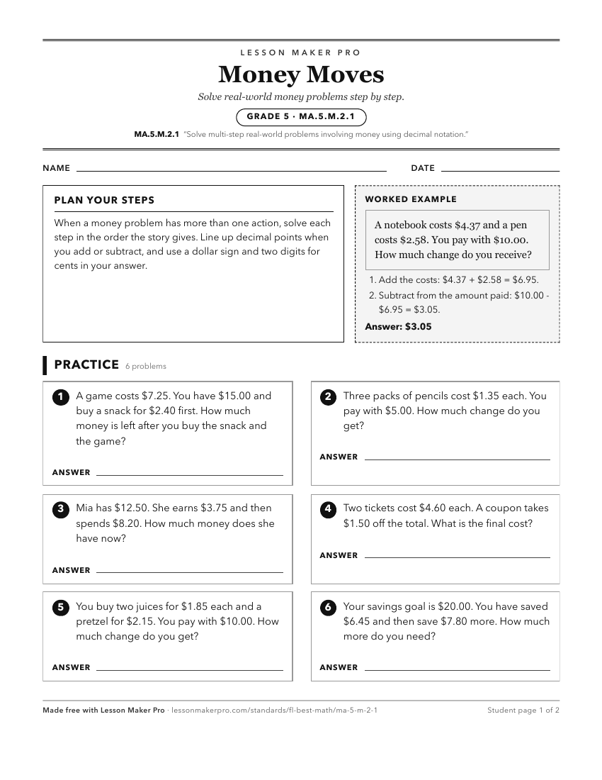 Preview of the MA.5.M.2.1 printable worksheet