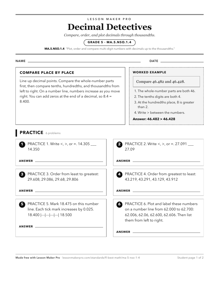 Preview of the MA.5.NSO.1.4 printable worksheet