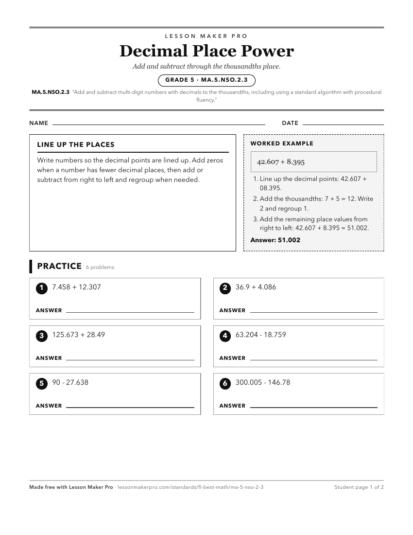 Preview of the MA.5.NSO.2.3 printable worksheet