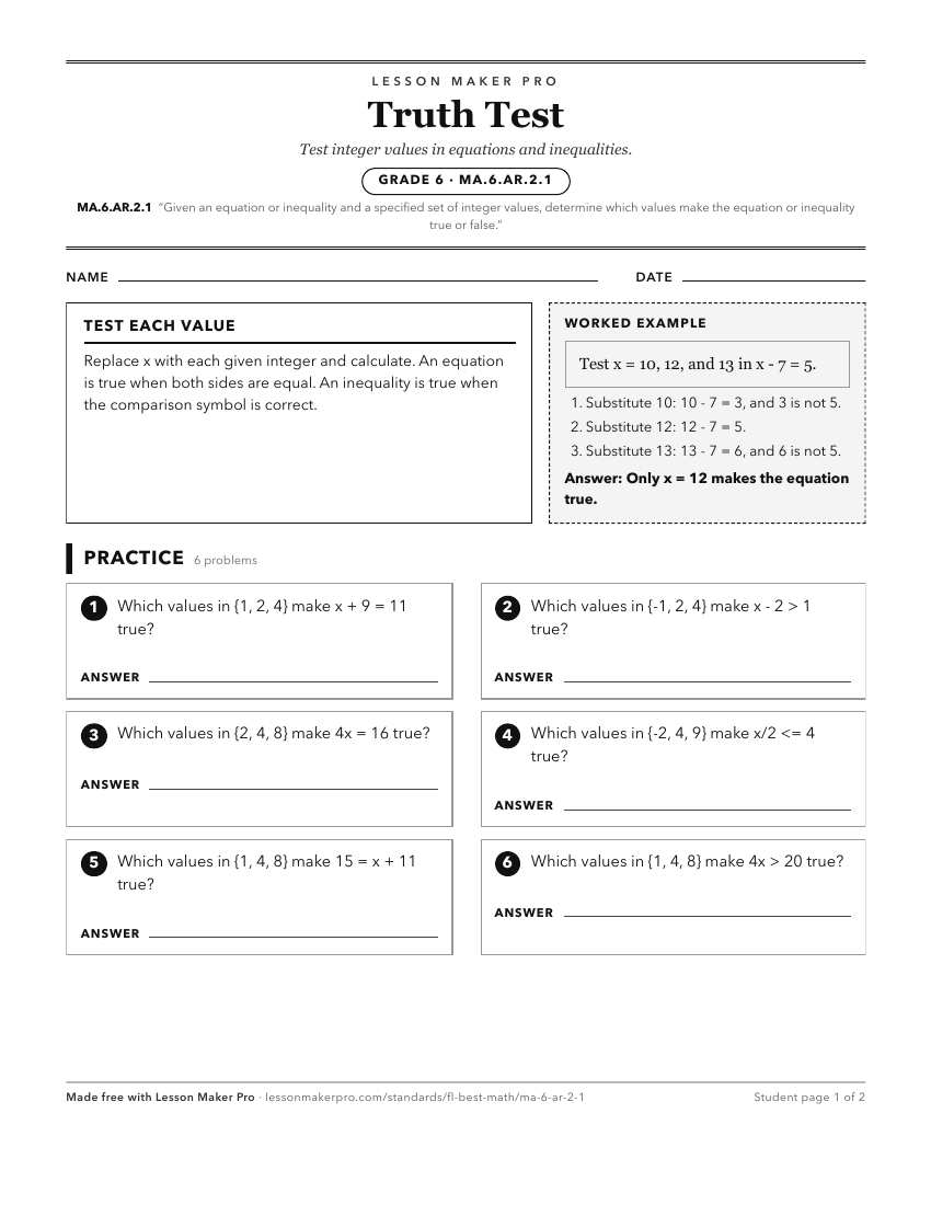 Preview of the MA.6.AR.2.1 printable worksheet
