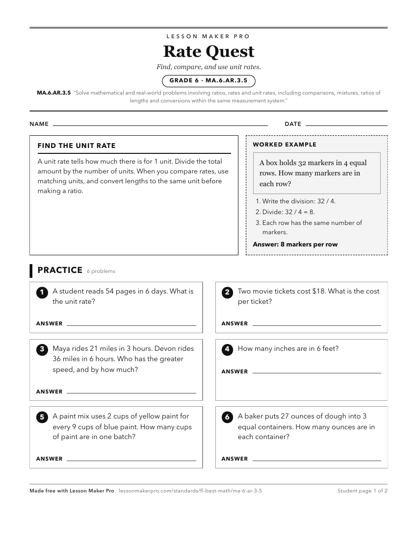Preview of the MA.6.AR.3.5 printable worksheet