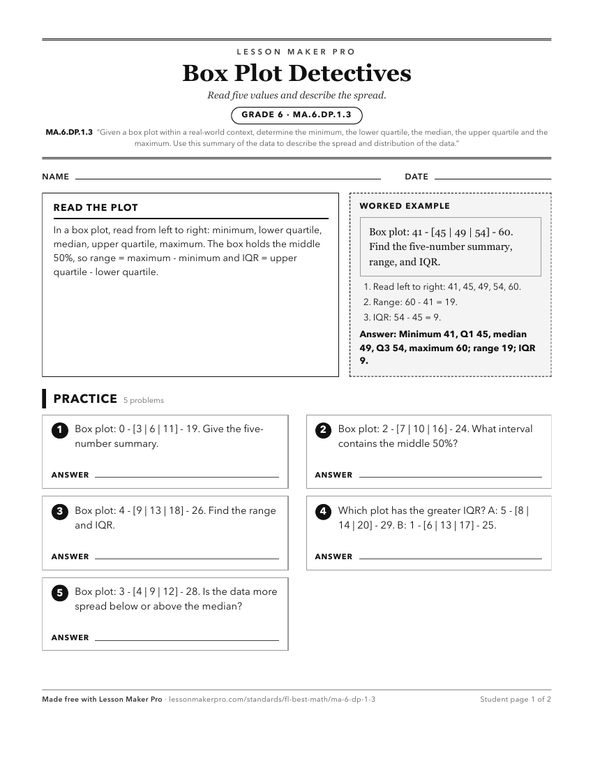 Preview of the MA.6.DP.1.3 printable worksheet