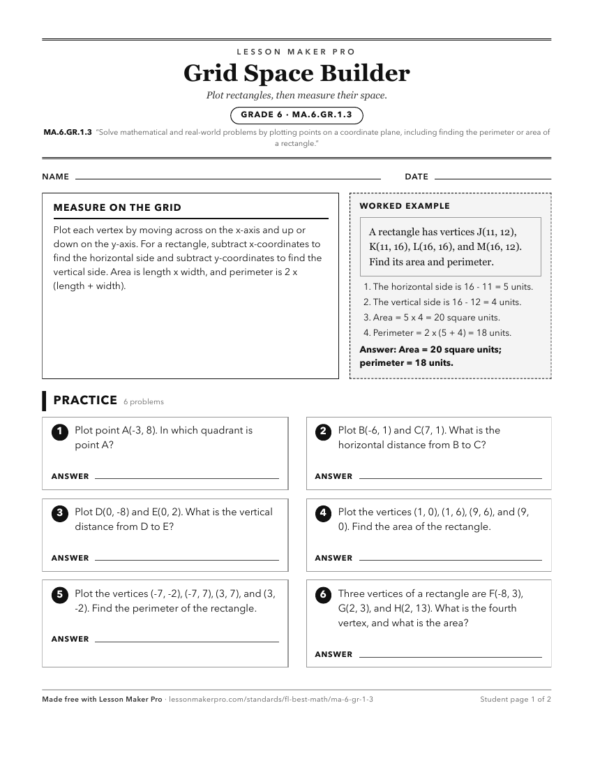 Preview of the MA.6.GR.1.3 printable worksheet