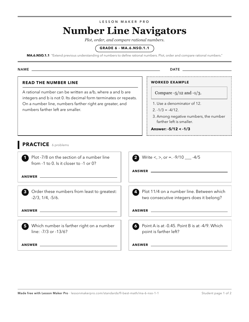 Preview of the MA.6.NSO.1.1 printable worksheet