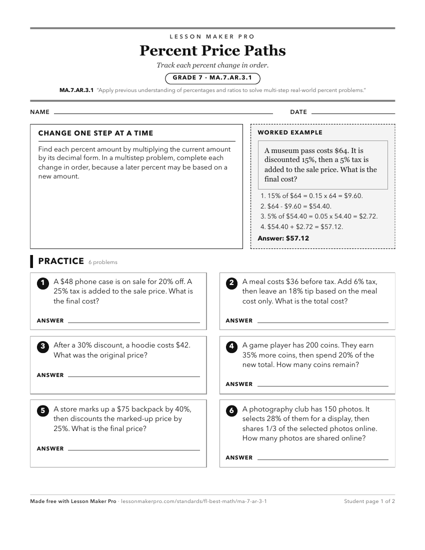 Preview of the MA.7.AR.3.1 printable worksheet