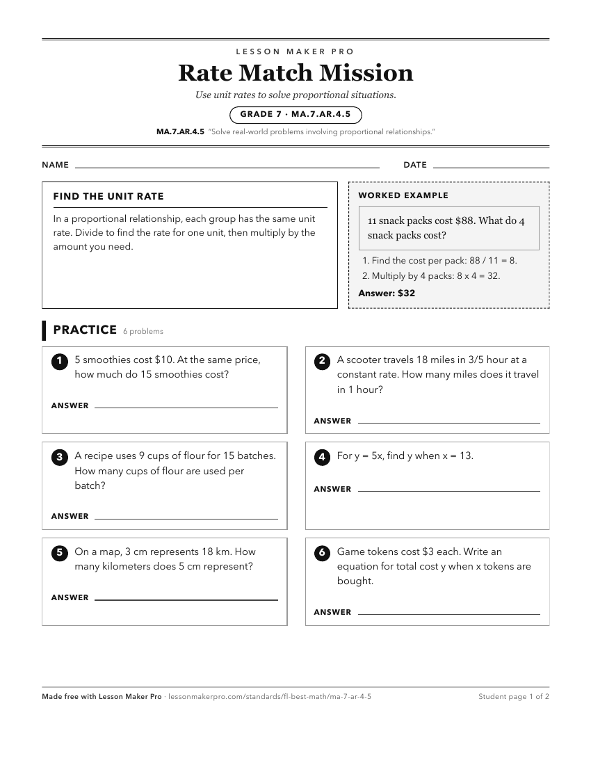 Preview of the MA.7.AR.4.5 printable worksheet