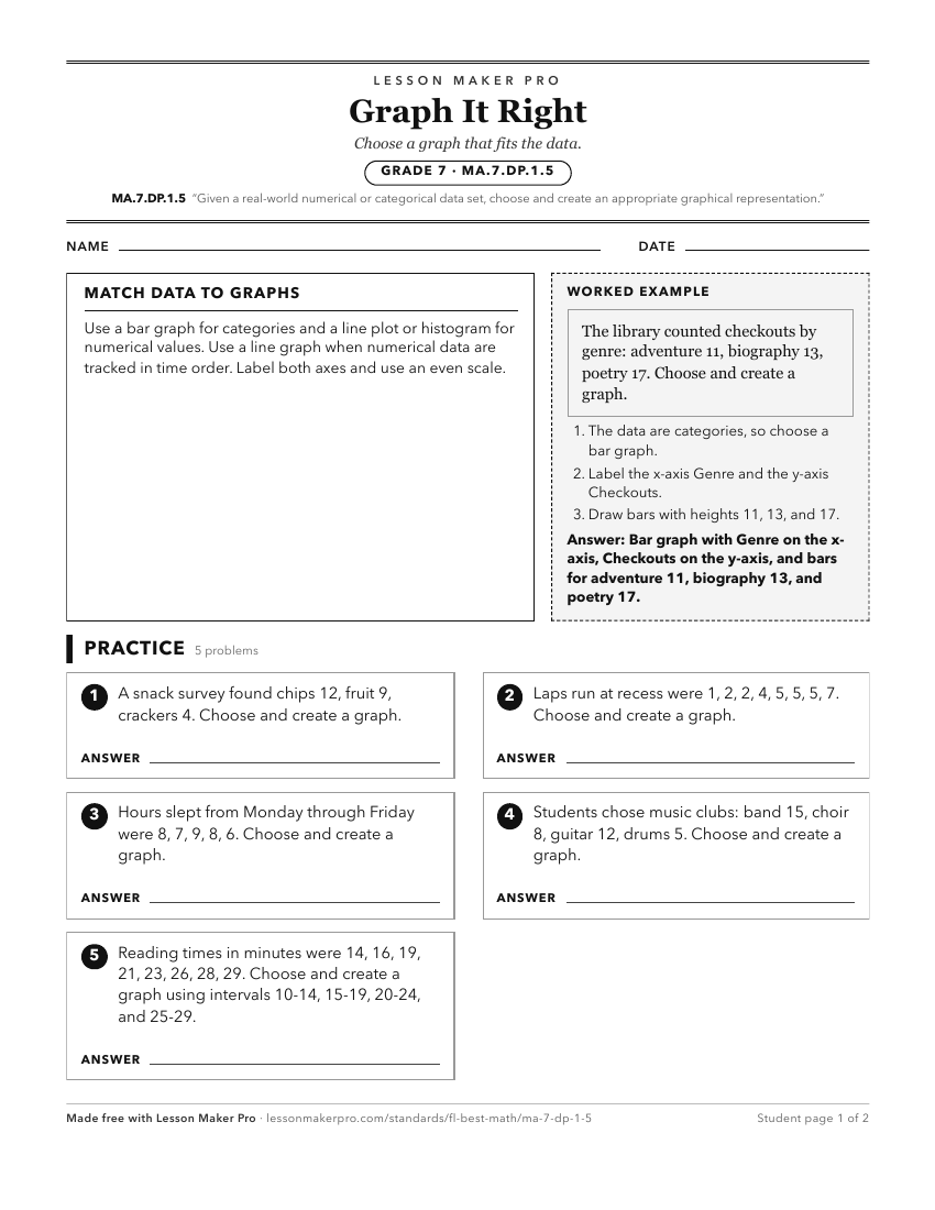 Preview of the MA.7.DP.1.5 printable worksheet