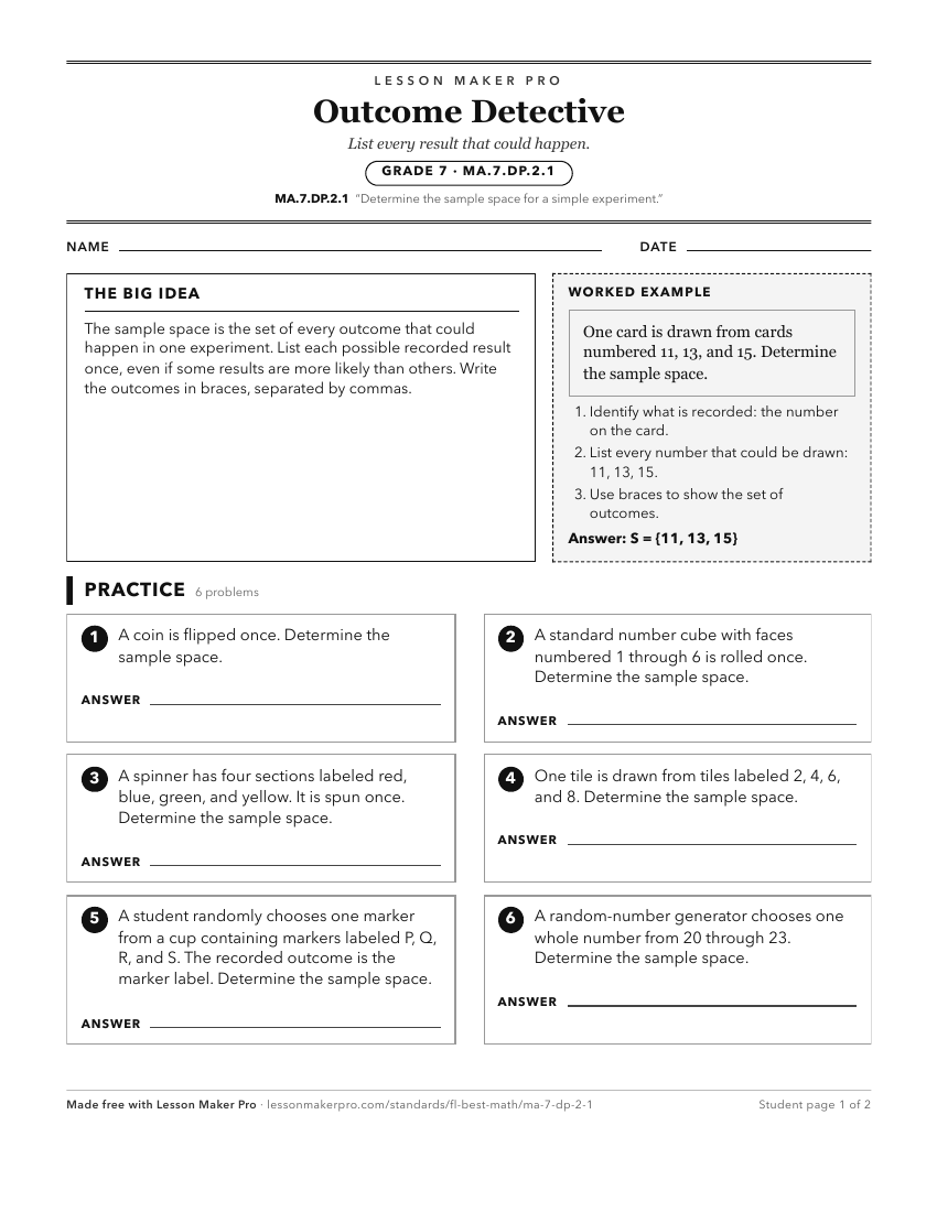 Preview of the MA.7.DP.2.1 printable worksheet