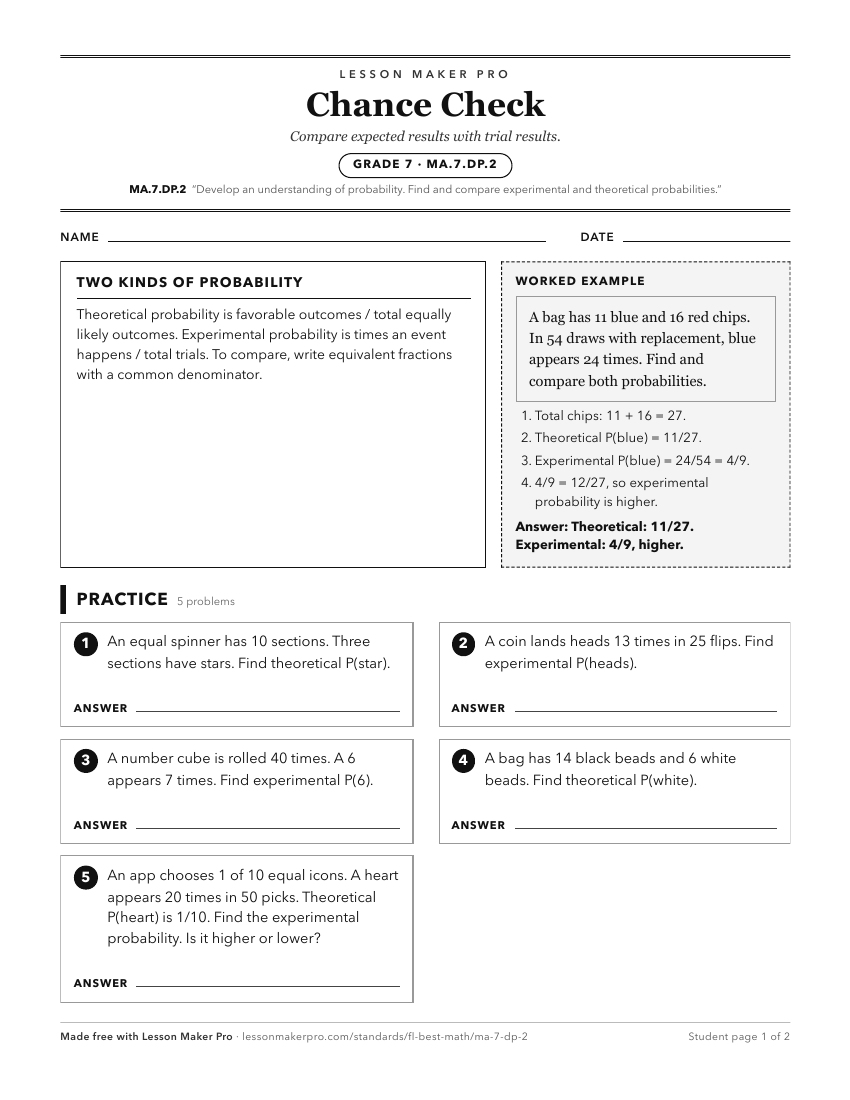 Preview of the MA.7.DP.2 printable worksheet