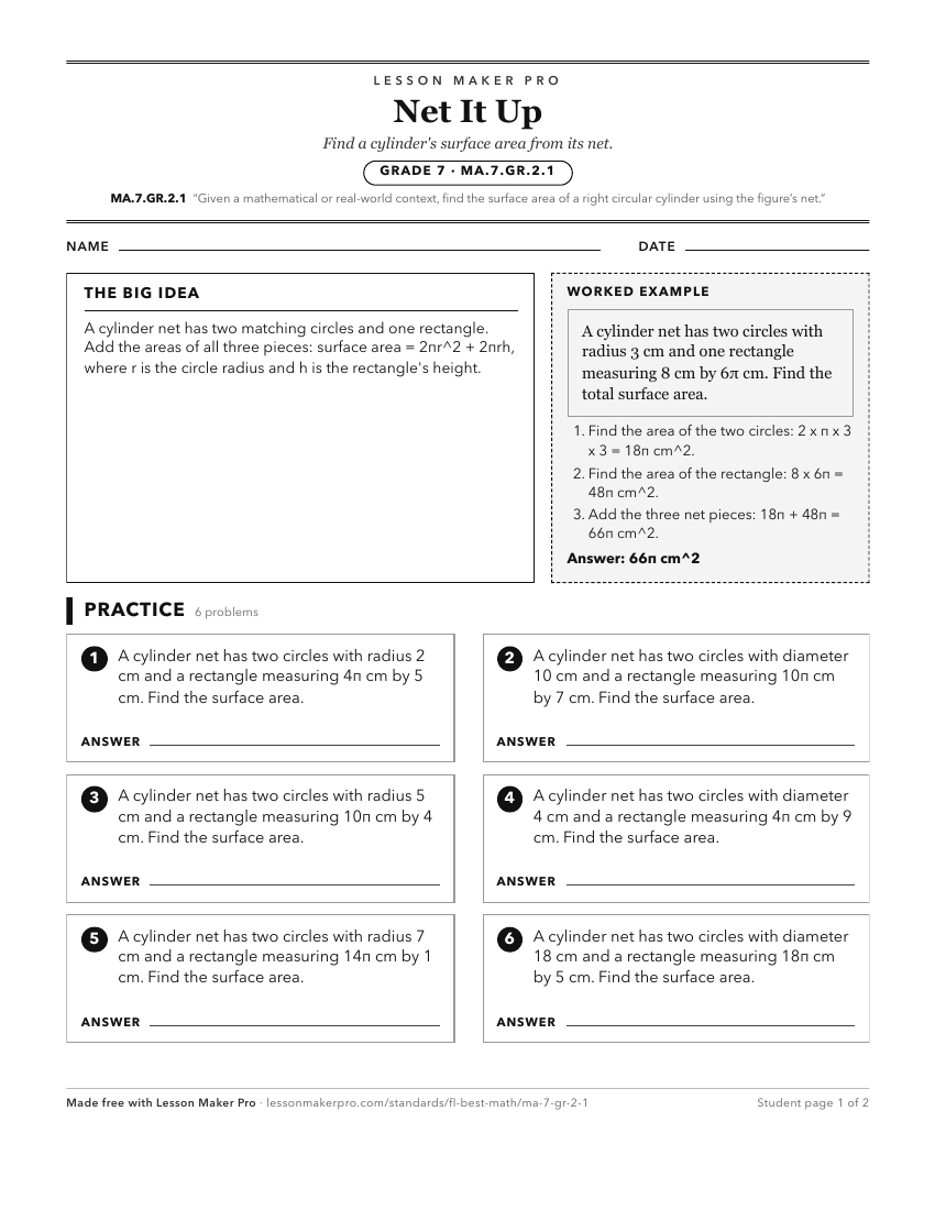 Preview of the MA.7.GR.2.1 printable worksheet