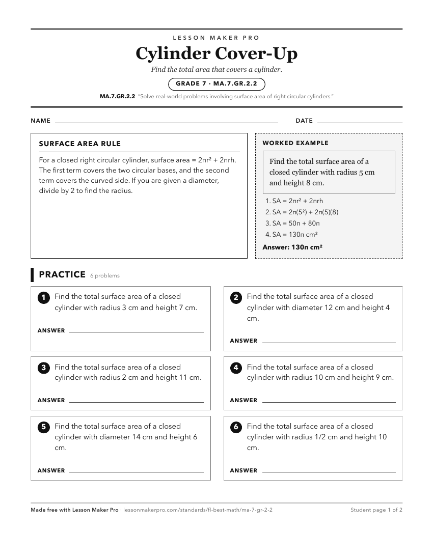 Preview of the MA.7.GR.2.2 printable worksheet