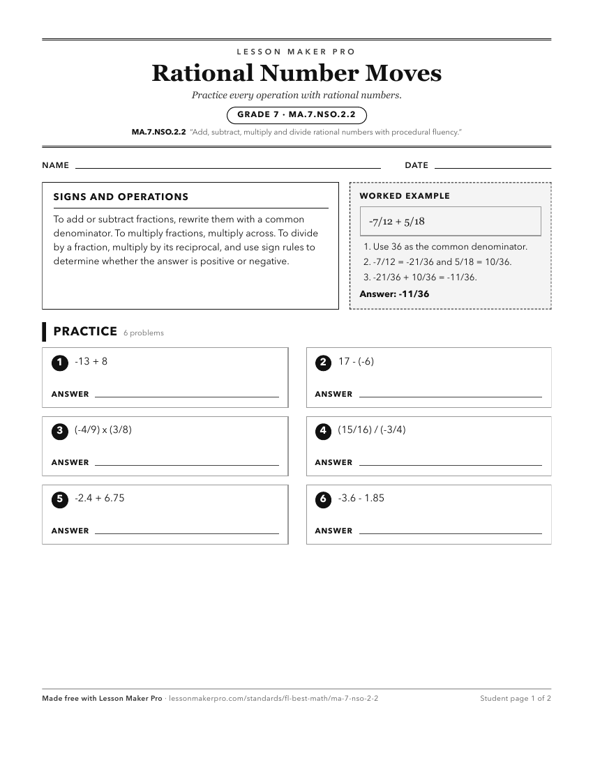 Preview of the MA.7.NSO.2.2 printable worksheet
