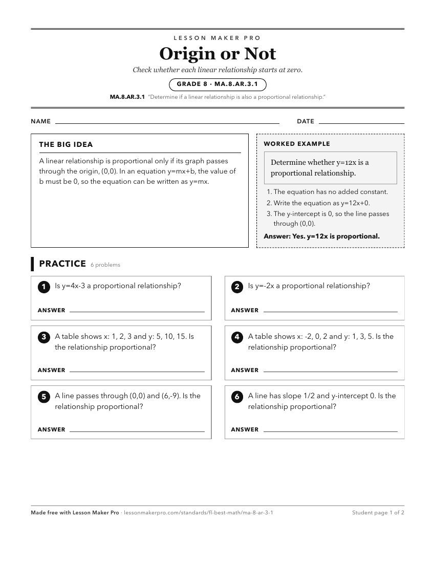 Preview of the MA.8.AR.3.1 printable worksheet