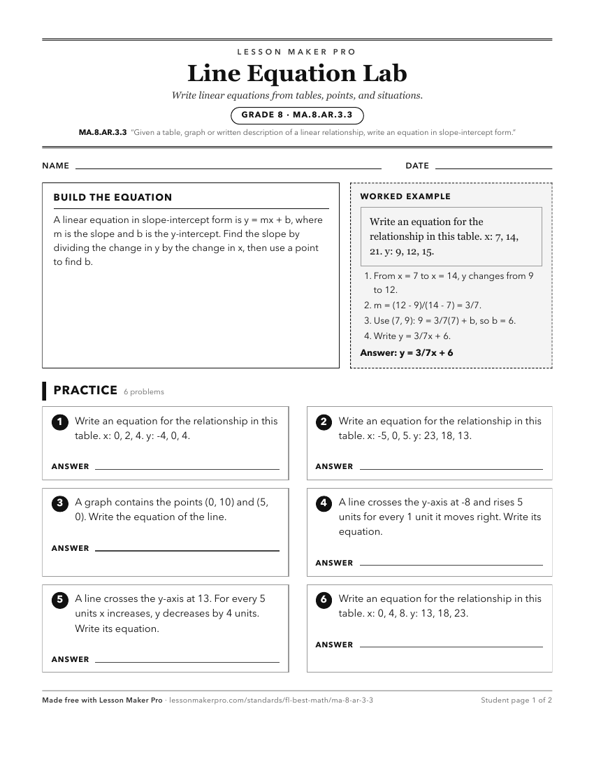 Preview of the MA.8.AR.3.3 printable worksheet