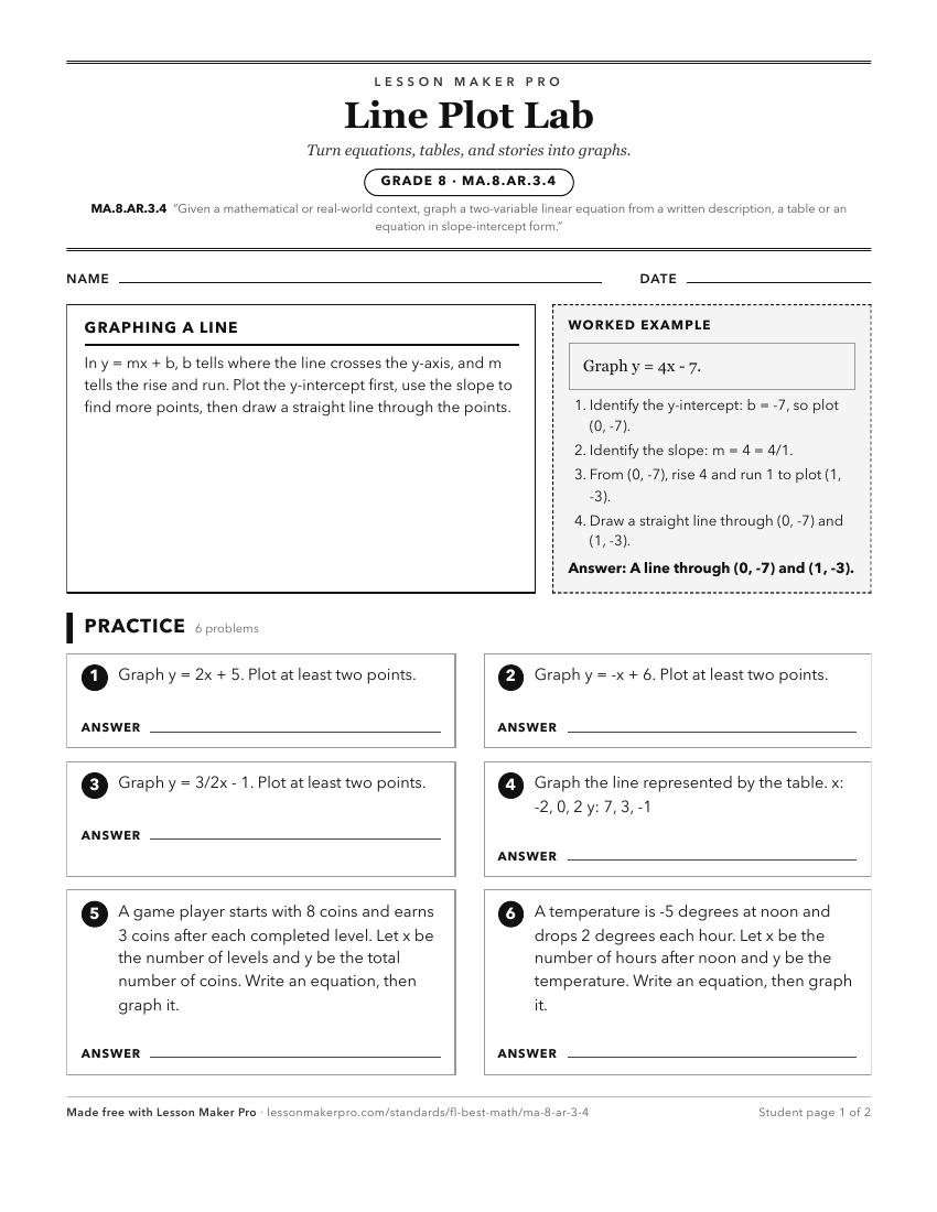 Preview of the MA.8.AR.3.4 printable worksheet