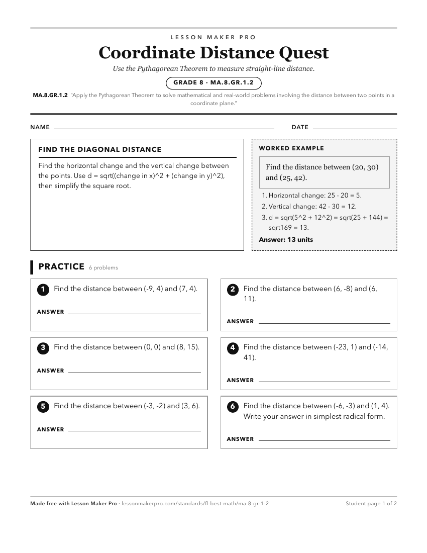 Preview of the MA.8.GR.1.2 printable worksheet