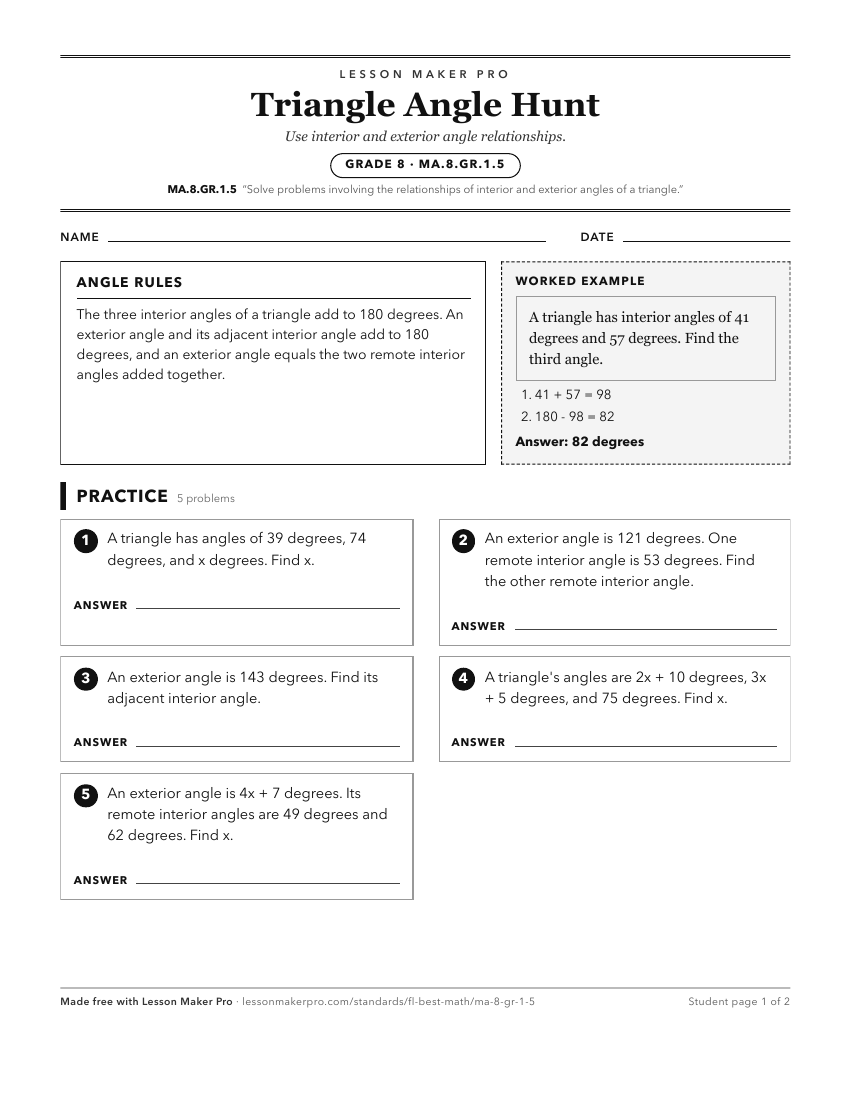 Preview of the MA.8.GR.1.5 printable worksheet