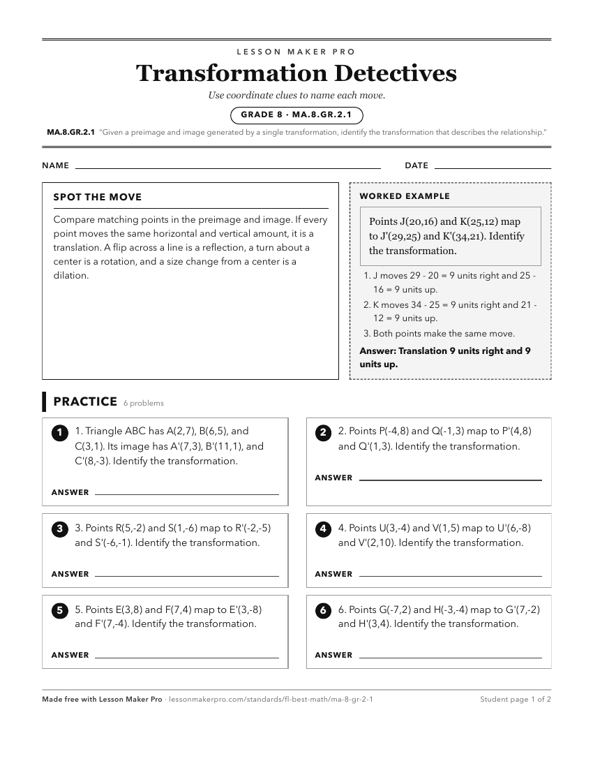 Preview of the MA.8.GR.2.1 printable worksheet