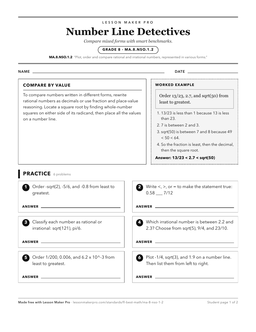 Preview of the MA.8.NSO.1.2 printable worksheet
