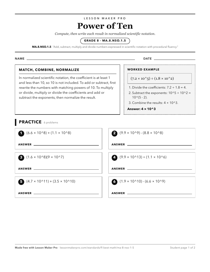 Preview of the MA.8.NSO.1.5 printable worksheet