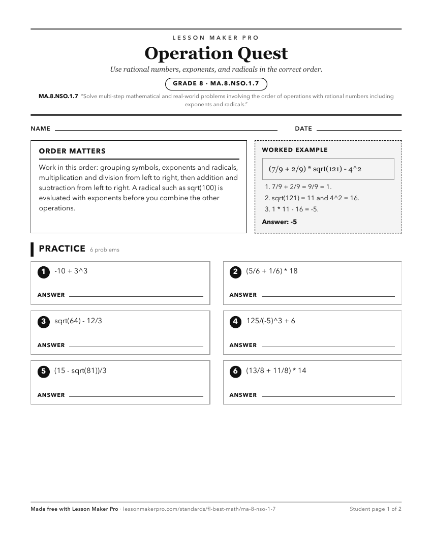 Preview of the MA.8.NSO.1.7 printable worksheet
