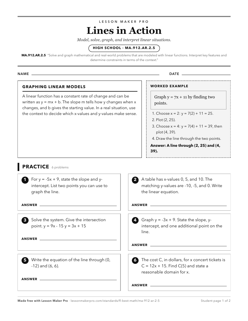 Preview of the MA.912.AR.2.5 printable worksheet