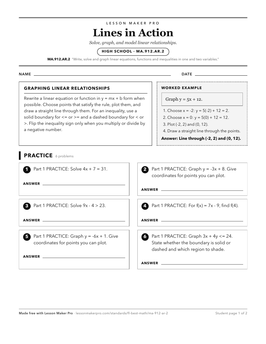 Preview of the MA.912.AR.2 printable worksheet