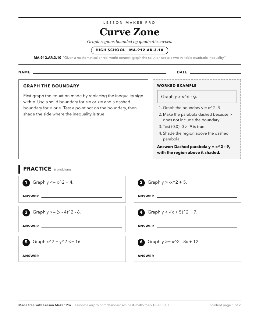 Preview of the MA.912.AR.3.10 printable worksheet
