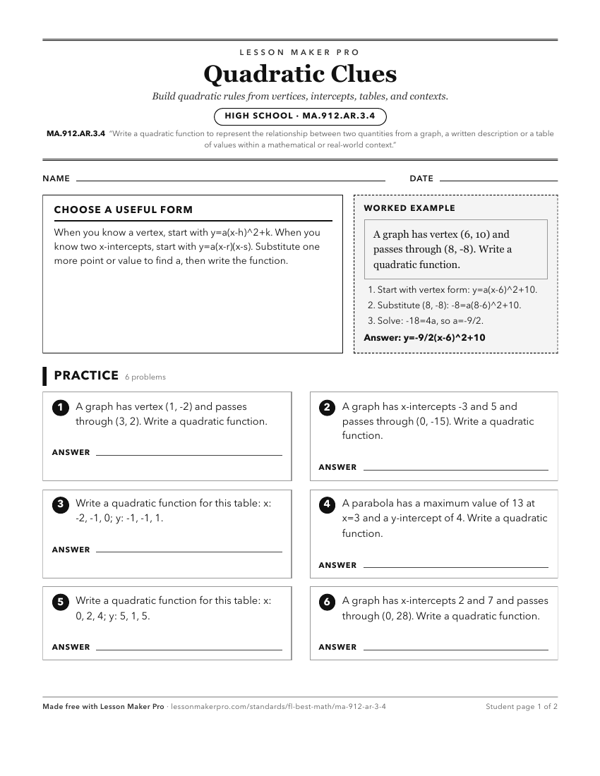 Preview of the MA.912.AR.3.4 printable worksheet