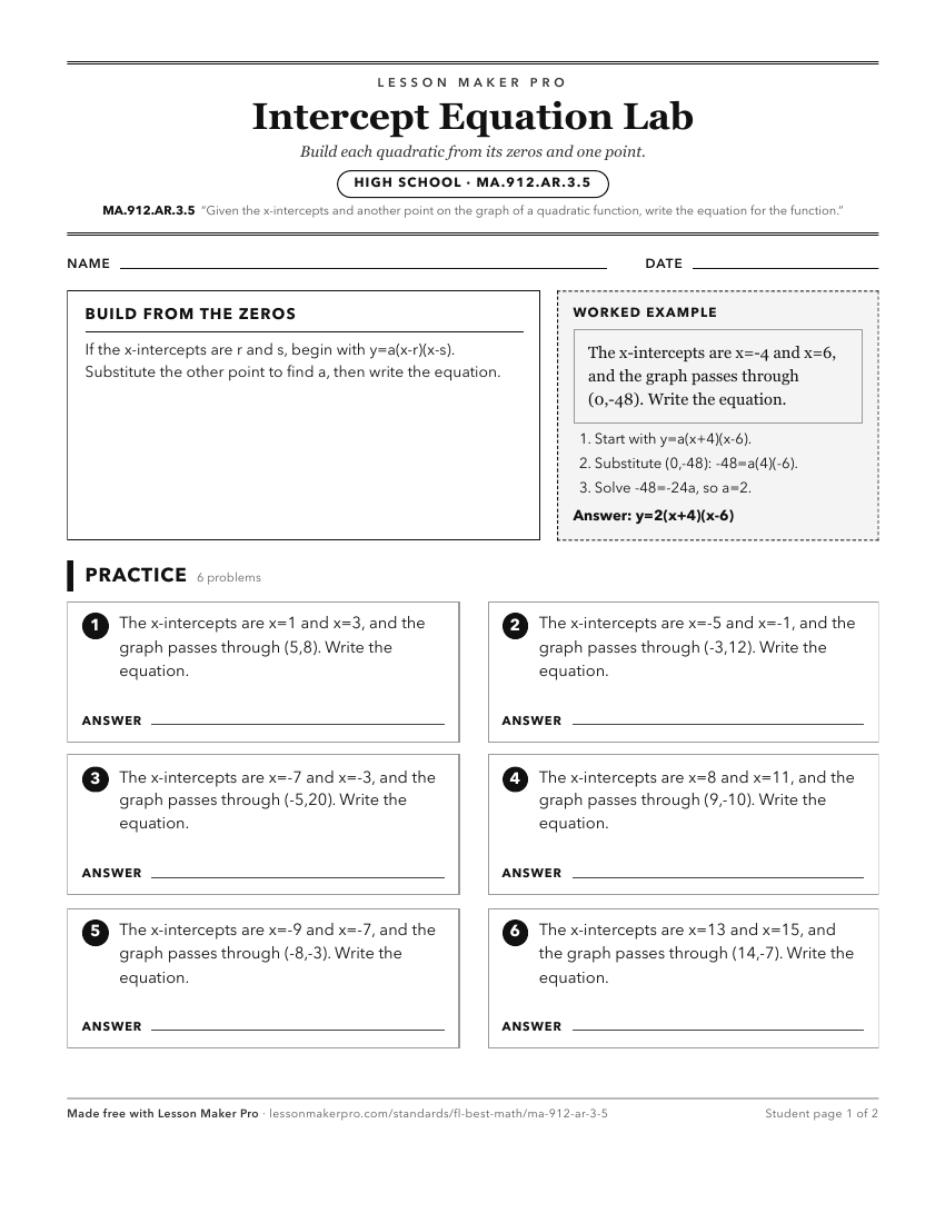 Preview of the MA.912.AR.3.5 printable worksheet