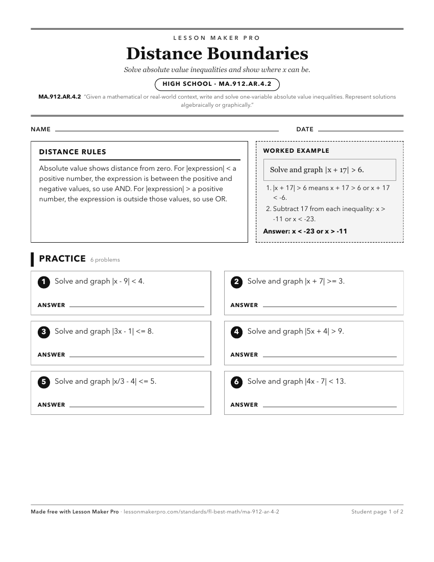 Preview of the MA.912.AR.4.2 printable worksheet