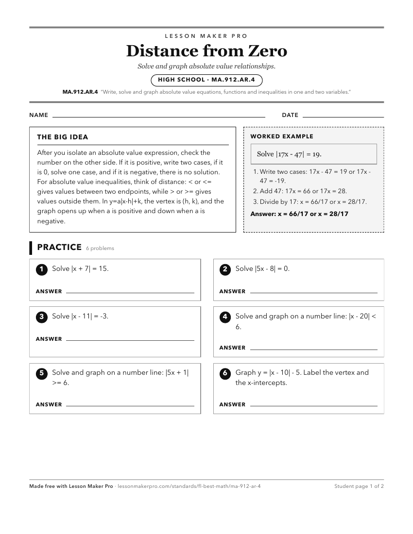 Preview of the MA.912.AR.4 printable worksheet
