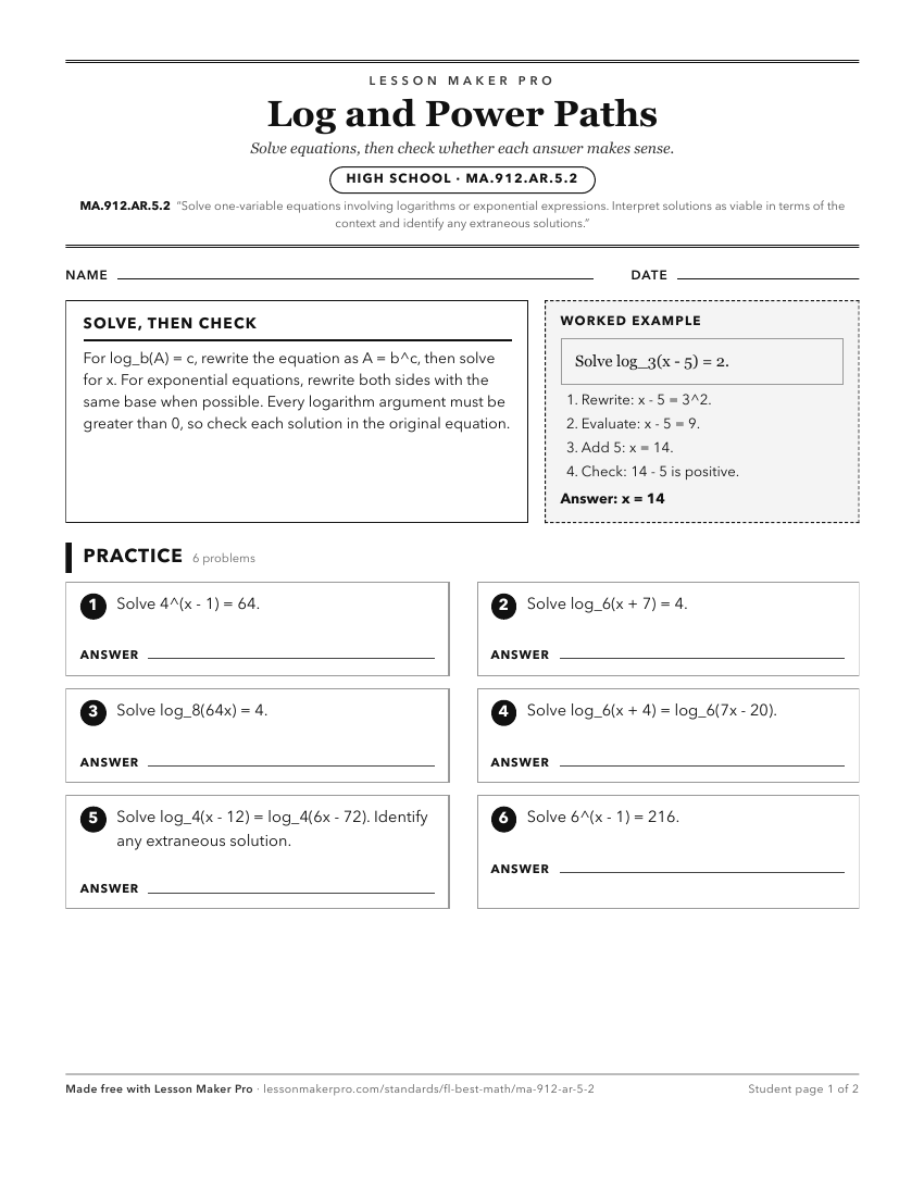 Preview of the MA.912.AR.5.2 printable worksheet